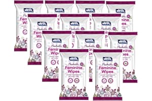 12 x Ultrex Flushable Alcohol Free Intimate Feminine Wipes 20pk