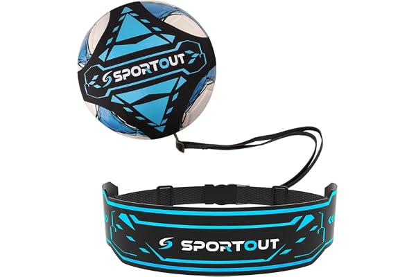 Sportout Football Kick/Ballon Football Ceinture D'entraînement, Ballon de Foot Entrainement avec Élastique Ceinture Ajustable Kicking Pratique pour Jeux Exterieur et Adulte Entraineur