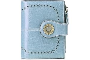 SENDEFN Bifold Purse Card Holder Wallet Genuine Leather RFID Blocking Wallet for Women with 16 Card Slots