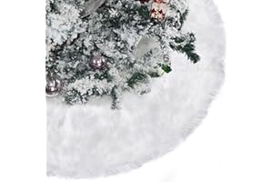 ‎YSUVIN YSUVIN Weihnachtsbaum Röcke Rund Plüsch Weihnachtsbaum Rock Weiß Weihnachtsbaumdecke für Rund Christbaumständer Neujahr Weihnachtsbaum Deko, 78CM
