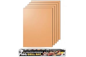 JOKBEN Grill Non-Stick, Reusable BBQ Mat 5-Pack for Gas, Electric, and Charcoal Grills - Easy to Clean Barbecue Accessories