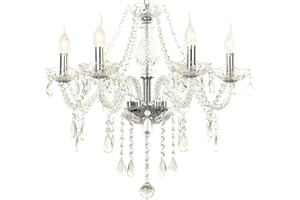 ‎LEWIMA Lewima Ø55 H80(max) 6-Arm Glas klassisch Kristall Kronleuchter Pendel Hänge Lampe Leuchte VITROLA