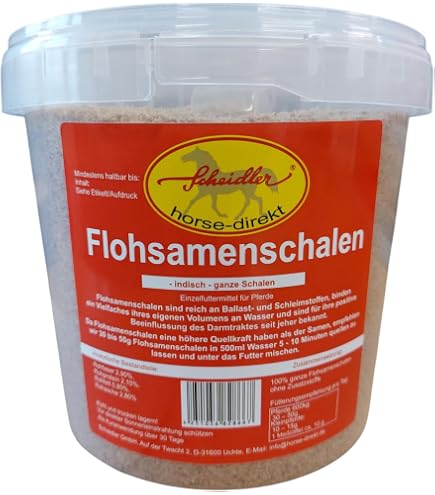 Horse-Direkt Flohsamenschalen 2 Kg (2x1 Kg) – Ballaststoffreich Für Pferde, Hunde, Katzen, Inkl. Messlöffel