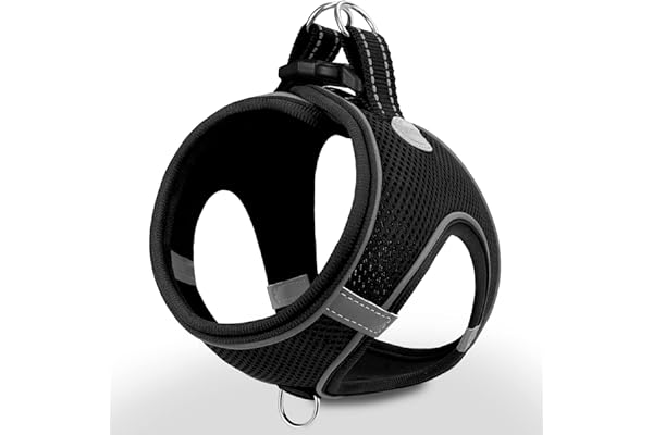 Joytale Arnes Perro, Reflectante Cómodo Transpirable Arnés, Perros Arneses Chaleco para Gato y Cachorros Perro, Negro, M
