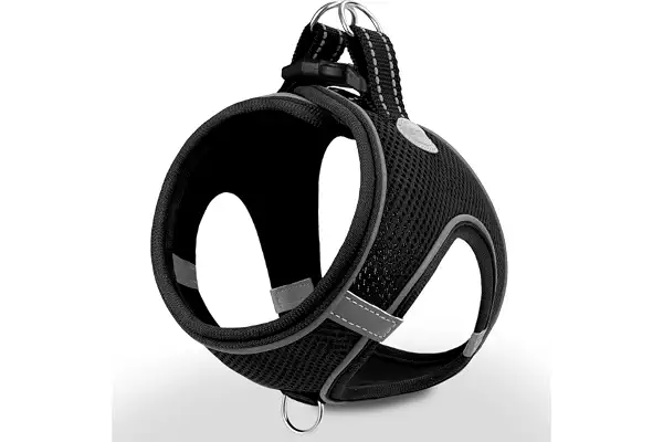 Joytale Arnes Perro, Reflectante Cómodo Transpirable Arnés, Perros Arneses Chaleco para Gato y Cachorros Perro, Negro, M