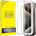 JETech Screen Protector for iPhone 15 Pro Max 6.7-Inch, Bubble Free, Tempered Glass Film with Easy Installation Tool, Case-Friendly, HD Clear, 2-Pack