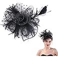Fascinators Hats Cocktail Tea Party Hats for Women Elegance Hair Band with Mesh veil