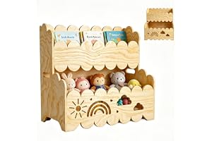 Barnens bokhylla trä, 2 våningar barnbokhylla, Montessori bokhylla barn, boklåda barn för barnrum, dagis och klassrum, barnbo