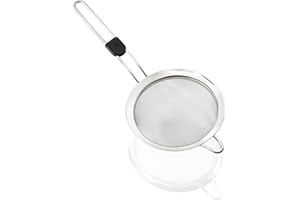 Leifheit Passoire de cuisine ProLine, ø 16 cm, Passoire fine en acier inoxydable de Excellente qualité , Écumoire inox avec œillet de suspension et manche avec empiècement pour le pouce