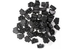 QSFPTEK Lot de 50 capuchons anti-poussière RJ45 en silicone pour commutateurs réseau RJ45 Ethernet - Noir