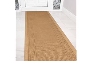eXtreme Carpet Runner for Hallways, Kitchen, and Living Room | Sturdy, Washable, and Lightweight Custom Length Narrow Rug Runner | Non-Slip Rubber Backed 66cm Wide x 244cm Long Runner – Aztec Natural