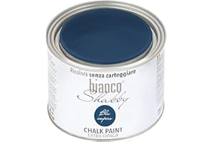 BIANCO SHABBY biancoShabby® Chalk Paint Blu Impero Pintura Shabby Chic Vintage para Muebles y Paredes Extra Mate vuelva a dar color fácilmente todo tipo de material sin lijar (500 ml Paquete de 1)