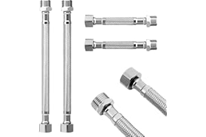UICCVOKK Flexschlauch 3/8,Panzerschlauch 3/8 Zoll,4 Stück 304 Edelstahl Anschlussschlauch Armatur (10 cm*2 und 20 cm*2),Flexibler Schlauch für Wasserhahn, Waschmaschine, Duschkopf, Toilette