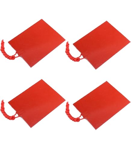 4 Plaques Chauffantes Silicone 12V 20W - Film Chauffant Flexible 150x50mm, Température 200°C - Pour Maintien Température Constante