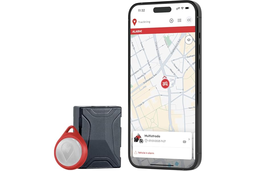 Trackting SMART V3 Italia – Anti-Theft GPS Tracker for Cars and Motorcycles – Integrated SIM Without LTE-M/Edge – No Cables – Record Battery – Phone Call Alarm and Live Tracking in Case of Theft