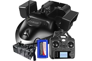 ‎LANGSHI LANGSHI RC Angelköder Boot 500M Entfernung GPS Position Auto Cruise Fernsteuerung Angelköder Boot mit Doppelmotoren, 12000mAh, 40 Positionspunkte