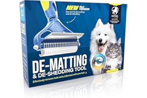 PETPROVED Dog Brushes for Shedding Dog Grooming Brush 2in1 Undercoat Rake Deshedding Tool for Dogs Cats Dematting Comb for Dogs Cats De Shedding Brush Pet Grooming