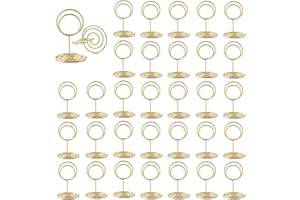 ZYEKIU 30 Stück Gold Tischkartenhalter, Fotohalter Kartenständer, Menükartenhalter, Fotohalter mit Klammern, Memohalter, Tischkarten Halterung, für Hochzeiten, Bankette, Partys (Runden)