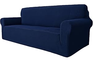 Ystyle Elasticas Funda Sofa 3 Plazas, Fundas de Sofa Ajustables con Reposabrazos, Gruesa Funda Sofá Anti Gatos Perros y Mascotas, Moderna Cubre Sofa Antimanchas Lavable, Azul Oscuro