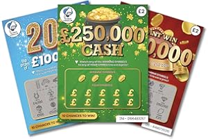 PINELANDS Winning Joke Scratch Card Fake Lottery Ticket Each Card Appears to Win Thousands (Multipack x 3)