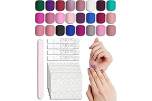 LADYING 24 Couleur (576 PCS) Mat Carrés Faux Ongles Court,Reutilisable Press on Nails Kit avec Gel Pad,Pastel Faux Ongle avec Colle Pour Femme et Ado,French Square Faux Ongles à Coller Nail Art