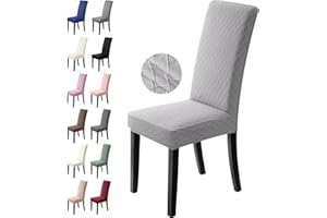 BalladHome Stuhlhussen 4er Set Stretch Stuhlbezug Stuhlüberzug Esszimmerstühle Bezug Universale Elastische Hussen waschbar Abnehmba für Hotel, Bankett, Büro, Partys Deko (4 Stück, Hellgrau)-L