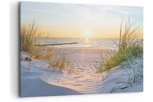 ARTTOR Wandbilder Dekoration Wohnzimmer Düne Strand Meer Bilder auf Leinwand 120x80cm Leinwandbild Schlafzimmer Küche Deko Wand Kunstdruck Art Groß XXL Wanddeko Bild Wall Decor Canvas AA120x80-3989