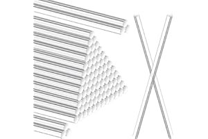 Heclia 100 Pcs 8 Inch Clear Acrylic Rods Round Plastic Cylinder Rods for DIY Crafts Plant Support Stakes Cake Decorations Cabling Piping Projects Art Creations Model Building Jewelry Making