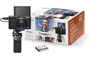 Sony RX100 III Creator Kit | Premium-Kompaktkamera mit Aufnahmegriff VCT-SGR1 (1.0-Typ-Sensor, 24-70 mm F1.8-2.8 Zeiss-Objektiv und neigbares Display für Vlogging)