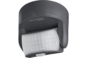 Oktaplex Bea Bewegungsmelder Aussen IP65 schwenkbar 180° Infrarot-Sensor 12m Reichweite 230V anthrazit mit Dämmerungssensor
