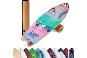 ‎BOARDERKING BoarderKING Indoorboard Wave - Balance Board für Indoor-Surfen und Skaten, Gleichgewichtsboard für NeuroMuscular Response Training, inkl. Schutzmatte