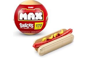 MAX BUILD MORE MAX Premium Snacks Building Bricks Collection (Hotdog) de ZURU. Ladrillos de construcción para Adolescentes, Adultos y coleccionistas. Construye, colecciona y Muestra tu colección de deliciosos