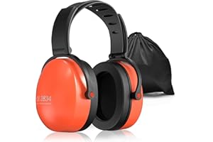 ERM TOOL Cuffie Antirumore,SNR 34 dB Cuffie Antirumore per Ambito Lavorativo,Cuffie Antirumore Regolabili,Attenua i Rumori e Protegge l’udito, Ldeale sul Lavoro e Nella vita Quotidiana Arancia