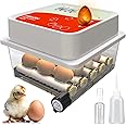 Okköbi OBI-12 Egg Incubator for Hatching Chickens, Ducks & Other Birds + Temperature Control + Humidity Display + Integrated Egg Candler + Automatic Egg Turner + 5 Year Assurance