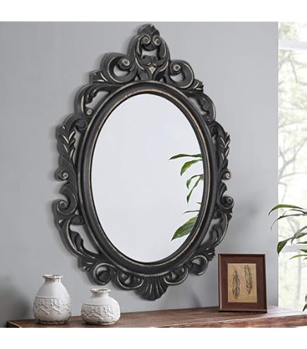 Miroir sur pied et mural rectangulaire - Noir - - 71.90