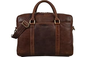 LEABAGS Läderportfölj män och kvinnor I äkta läder laptopväska upp till 16 tum I axelväska med axelrem I axelväska I Messenger Bag I arbetsväska I lärarväska