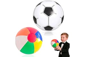 Cloudlink 2PCS Beach Balls PVC Inflatable Rainbow Beach Ball Small Pool Toys for Kids and Adults Summer Pool Party Toys, Party Favors