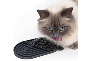 LucyBalu® ZENPAD Schleckmatte für Katzen | Katzen-Leckmatte | Slow Feeder | Schleckmatte aus lebensmittelechtem Silikon | Silikonmatte zum Schlecken | Anthrazit