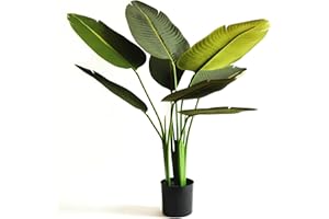 Valyria Home - Planta Artificial Ave del Paraíso 80 cm – Strelitzia Realista Pequeña para Decoración de Hogar y Oficina – Planta Tropical de Plástico – Bananero Artificial