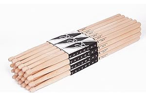 Vaisoeny Baquetas 5B para adultos, 12 pares de baquetas clásicas de madera de arce para niños, accesorios profesionales de percusión para instrumentos musicales