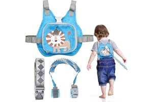 YTACREA Laisse de Sécurité pour Enfants, Sac à Dos en Laisse pour Enfants 4-in-1, Sac a Dos Laisse Enfant avec Harnais Poignet Enfant Securite, Harnais en Laisse pour Enfants 1 2 3 4 5 ans