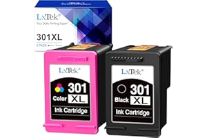 LxTek Cartouches d'encre Remplacement pour HP 301 XL Noir et Couleur pour HP 301XL pour DeskJet 1000 1050 2050 2510 1510 1512 Envy 4500 4502 5530 4507 OfficeJet 2620 4630 4632 (Noir Couleur, 2-Pack)