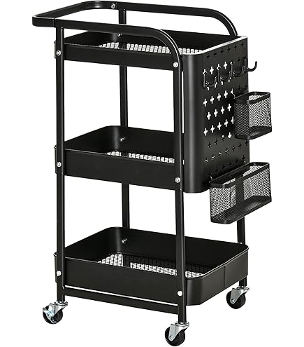 Carrello Cucina 3 Ripiani Con Ruote - In Metallo E Legno, Design Industriale, Multiuso Per Casa, Ufficio O Bagno | Salvaspazio - Foto 8