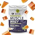 Muscle Asylum Premium Whey Protein with Rea| Caramel Chunks Inside | 1kg, 25 Servings | Butterscotch icecream | With Genuine Lab Reports | Muscle Building & Recovery | Increased Muscle