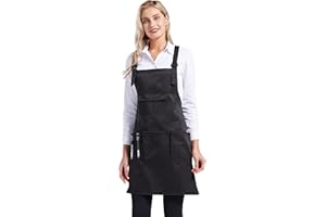 Nanxson Work Apron with Multifunctional Pocket Adjustable Bib's Chef Apron Cross Back for Hairdresser Cashier Craftsman Barista CF3010
