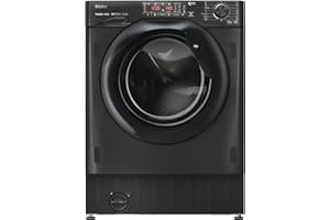 Haier SERIE 4 HWDQ90B416FWBB-S Einbau-Waschtrockner / 9 kg Waschen / 5 kg Trocknen/Inverter-Motor/Extra trockene Wäsche dank 1.600 U/min. / Dampfwaschfunktion/Aqua Stopp Wasserschutz, Schwarz