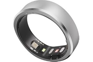 RingConn Smart Ring, No App Subscription, Size First with Sizing Kit, 7-Day Battery Life Activity & Sleep Tracker/Stress/Heart Rate Monitor, Waterproof Compatible with iOS & Android(Silver, Size10)