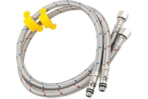 YUANNY Lot de 2 tuyaux de raccordement - 70 cm x G3/8 x M10 - Tuyau de raccordement DVGW - Rallonge pour robinet mitigeur