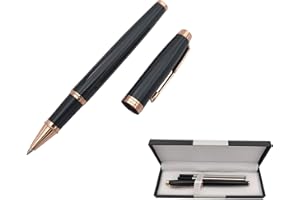 Accod, Kugelschreiber für Studenten, Gelschreiber, Metallgehäuse, formschöner Kugelschreiber, Geschenk für Studenten, Familie und Freunde, 0,5 mm Schwarz