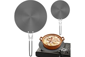 KTCINA Diffuseur de chaleur pour cuisinière à gaz, 24/28 cm, alliage d'aluminium, poignée amovible, plaque distributrice pour lait, ustensiles de cuisine